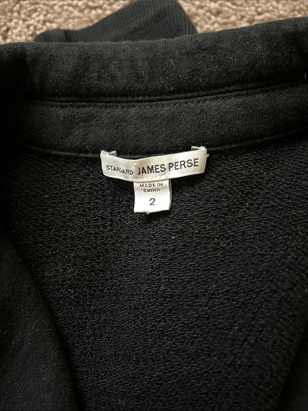 James Perse Black Double-Breasted 100% Cotton Crop PeaCoat Size 2 - Picture 7 of 7
